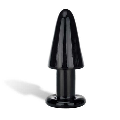 Glas Intruder Black Glass - чёрная анальная втулка, 12.5х4.3 см (Черный) 
