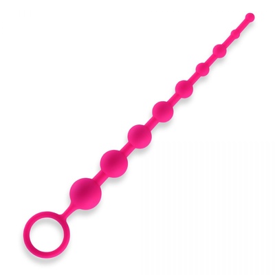 Erotic Fantasy силиконовая анальная цепочка из 9 шариков, 30 см (розовый) 