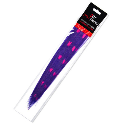 Цветные Clip-In локоны фиолетовые с розовыми сердечками, 30 см Erotic Fantasy (Фиолетовый) 
