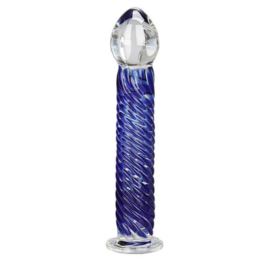 Erotic Fantasy стеклянный фаллоимитатор Spiral Stick, 17х3.5 см (Прозрачный) 