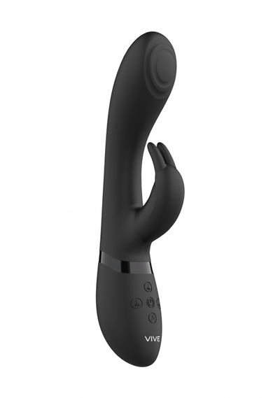 Vive Cato вибромассажер кроликс функциями импульсное воздействие и мгновенный оргазм, 22х4.3 см (чёрный) Shotsmedia (Черный) 