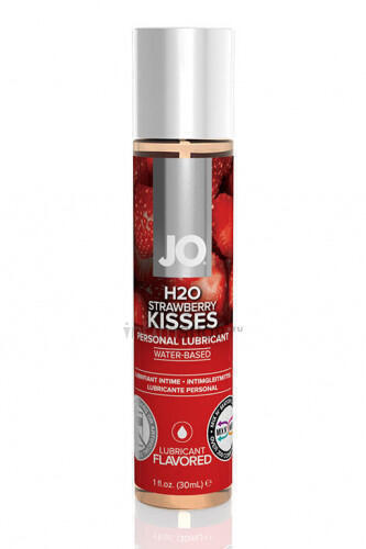 Лубрикант System JO H2O Flavored Клубничные поцелуи, на водной основе, 30 мл 