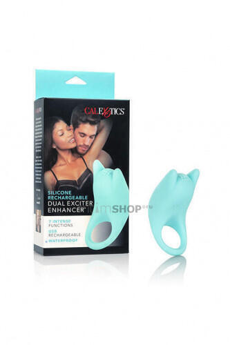 Silicone Rechargeable Dual Exciter Enhancer™ California Exotic Novelties (Бирюзовый) 