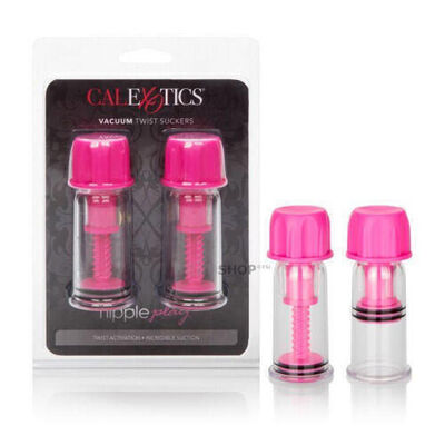 Присоски для сосков Nipple Play® Vacuum Twist Suckers - Pink California Exotic Novelties (Бесцветный, Розовый) 