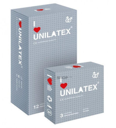 Презервативы Unilatex рельефные с точками 12 шт + 3 шт в подарок 
