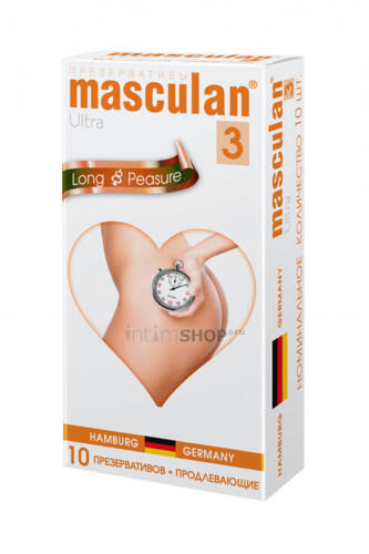 Презервативы Masculan Ultra Long Pleasure продлевающие №3, 10 шт Masculan Play (Нежно-розовый) 