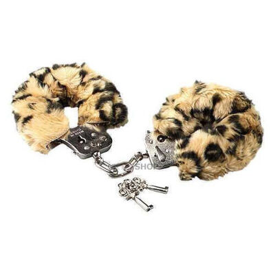 Наручники с мехом Love Cuffs Leopard Plush Seven Creations (Леопардовый) 