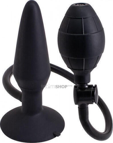 Анальная пробка с расширением Inflatable Butt Plug M, черный Gopaldas 