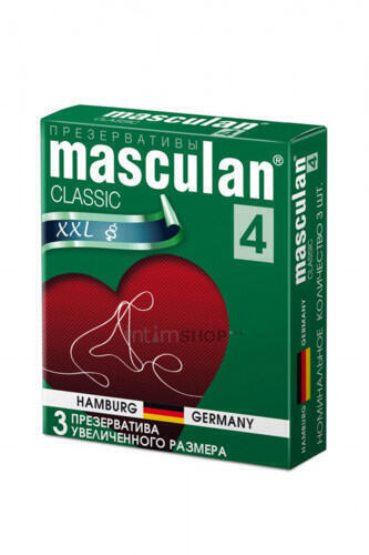 Презервативы Masculan Classic XXL увеличенный размер №4, 3 шт Masculan Play (Розовый) 