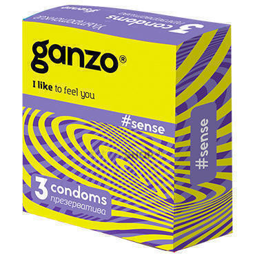 Ультратонкие презервативы Ganzo Sense, 3шт (Бесцветный) 