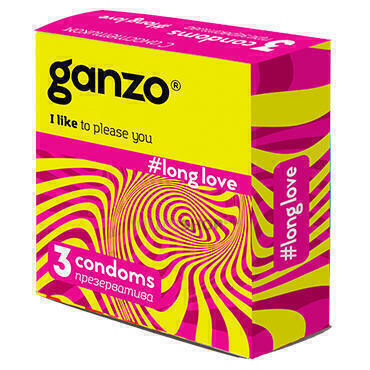Презервативы продлевающие Ganzo Long Love с анестетиком, 3 шт 