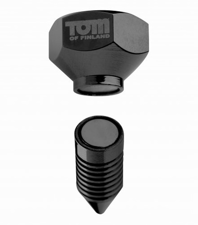 Tom of Finland Screw U II Magnetic Nipple Clamps - Магнитные зажимы-саморезы на соски, 3.9х1.9 см XR Brands (Серый) 