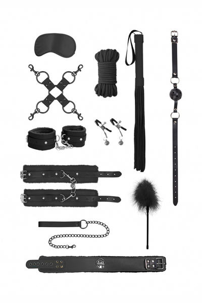Ouch! Intermediate Bondage Kit набор для бондажа из 10 предметов, (чёрный) Shotsmedia (Черный) 