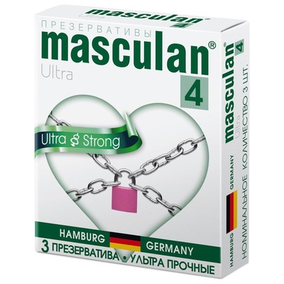 Masculan Ultra Strong Type 4 - Ультра прочные презервативы (3 шт) 