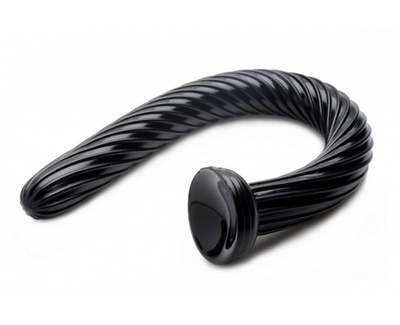 Большой спиральный анальный стимулятор-змея Hosed от Tom Of Finland, 50 см (черный) Tom of Finland (XR Brands) 