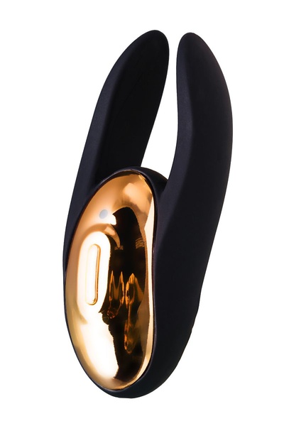 Чёрно-золотой клиторальный вибромассажер WANAME Wave, 9.3х3.4 см (Черный) 