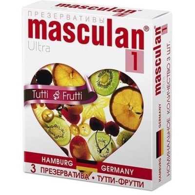 Masculan Ultra Tutti-Frutti - жёлтые презервативы с фруктовым ароматом (3 шт) (Желтый) 