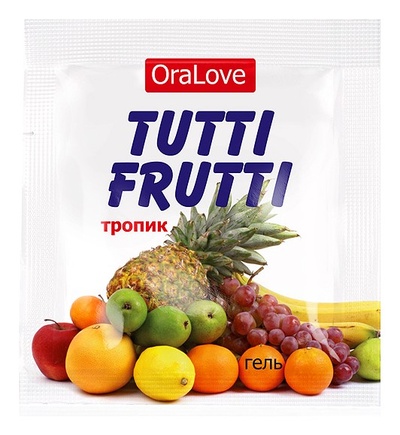 Биоритм Tutti-Frutti OraLove - Съедобная смазка на водной основе, 4 г (тропические фрукты) Биоритм, Россия 