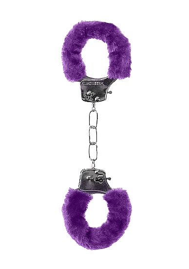 Ouch! Pleasure Handcuffs Furry металлические наручники с меховой обивкой, фиолетовый Shotsmedia 