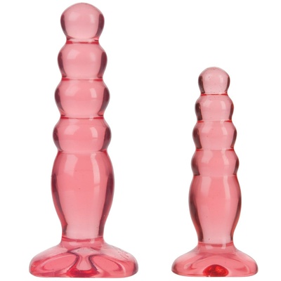 Набор из двух розовых анальных втулок Crystal Jellies Anal Trainer Kit (Розовый) 