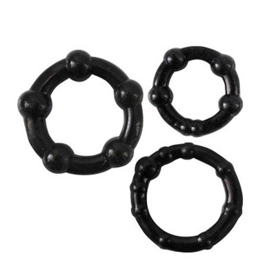 Набор эрекционных колец от Sex Expert, 2.5 см (чёрный) (Черный) 
