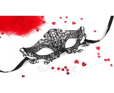 Карнавальная ажурная маска Марлен от Erowoman-Eroman (One size, чёрный) (Черный) 