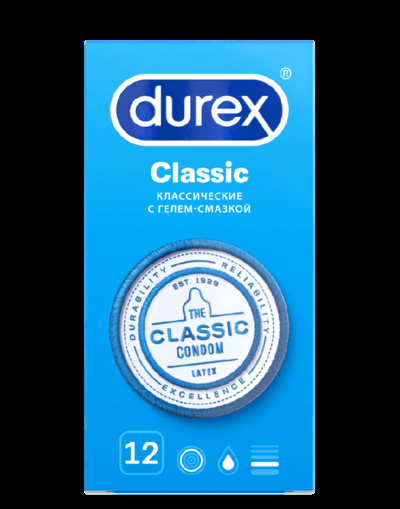 Стандартные презервативы Durex Classic (12шт) 