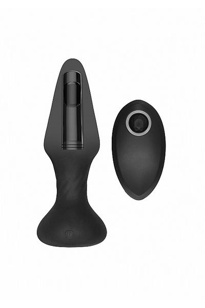 SONO No. 81 - Rechargeable Remote Controlled Butt Plug перезаряжаемая анальная пробка с пульсацией, 14.3х4.2 см (чёрный) Shotsmedia (Черный) 