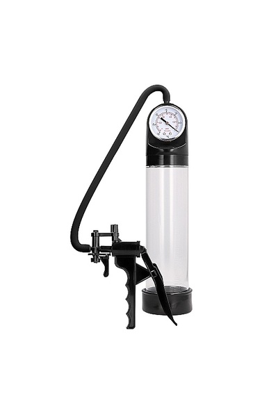 Pumped Elite Pump With Advanced PSI Gauge ручная вакуумная помпа для мужчин с манометром, 30х6 см (прозрачный) Shotsmedia 