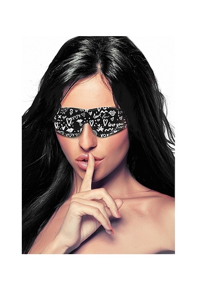 Ouch! Love Street Art Fasion маска на глаза закрытого типа (повязка), 19.4х6.8 см Shotsmedia (Черный) 