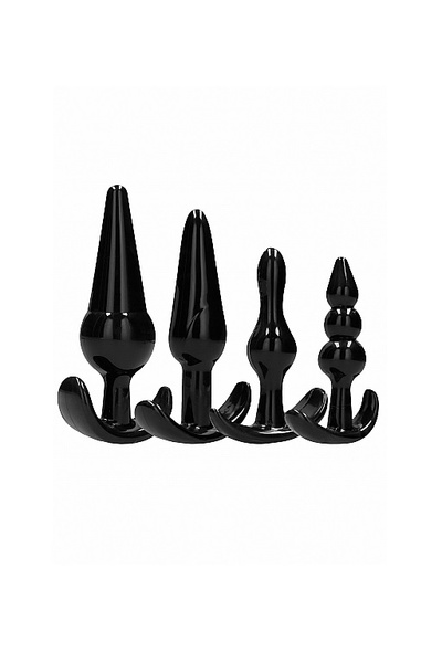 Sono No. 80 4-Piece Butt Plug Set набор из четырех анальных стимуляторов для ношения Shotsmedia (Черный) 