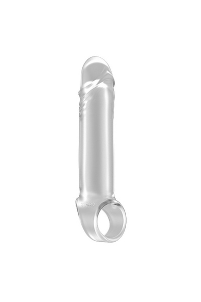 SONO No.31 - Stretchy Penis Exten увеличивающая насадка с кольцом для фиксации на мошонке, +2.5 см (прозрачный) Shotsmedia 