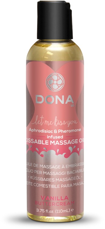 Вкусное массажное масло Dona Kissable Massage Oil, 110 мл (ваниль) 