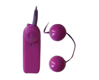 Вибрационные вагинальные шарики со смещенным центом тяжести 3.5 см Erowoman-Eroman (Фиолетовый) 