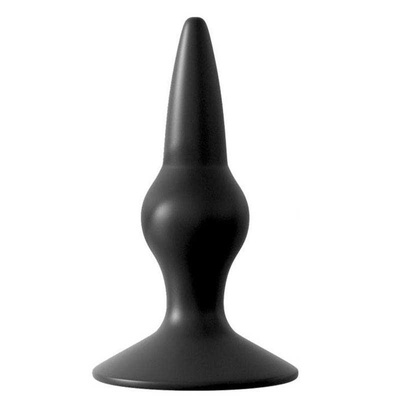 Втулка анальная с ограничителем, 9 см (чёрный) SEX EXPERT (Черный) 