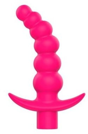 Вибрирующая анальная елочка с ограничителем Sweet Toys, 10.8 см (розовый) 