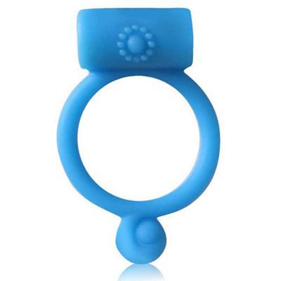 Стимулирующее эрекционное кольцо с вибрацией Erowoman-Eroman, 3.5 см (голубой) 