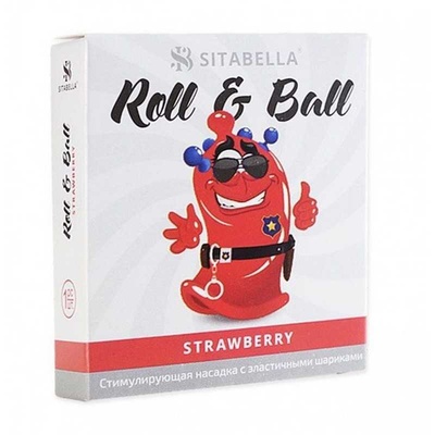 Sitabella Roll Ball Strawberry - Стимулирующий презерватив-насадка с ароматом клубники (1 шт) НАСАДКИ SITABELLA 