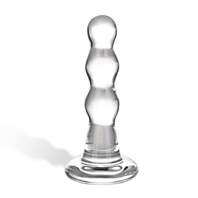 Glas Triple Play - Стеклянная анальная ёлочка, 9х2.5 см (Прозрачный) 