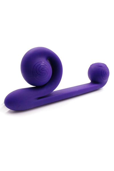 Вибратор для двойной стимуляции клитора и влагалища Snail Vibe от Spiritus&Co, 24х3.5 см (фиолетовый) 