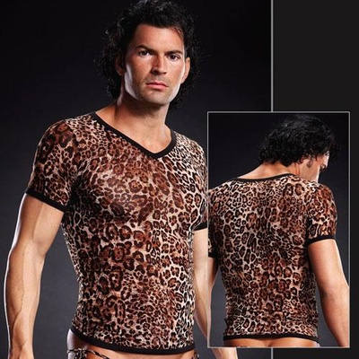Сетчатая мужская футболка (леопард, размер S/M) 