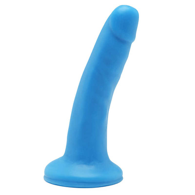 Гладкий фаллоимитатор с присоской Happy Dicks - 15 см (голубой) Toy Joy 