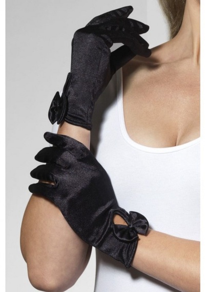 Атласные перчатки Леди - Fever, чёрный (Черный) 