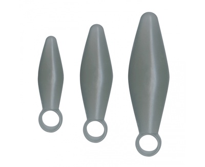 Три анальные пробки Finger Rimmer, 7,5 см, 5,5 см, 3 см (серый) Toy Joy  