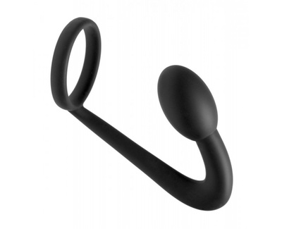 Массажер простаты с эрекционным кольцом Explorer, 11.5 см - Prostatic Play (чёрный) XR Brands (Черный) 