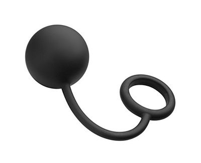 Анальный шар с эрекционным кольцом - Tom of Finland, 5.7 см (чёрный) Tom of Finland (XR Brands) (Черный) 