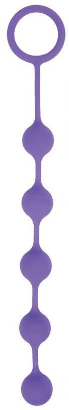 Цепочка анальная с шариками и ограничительной ручкой, 25 см (фиолетовый) SWEET TOYS 