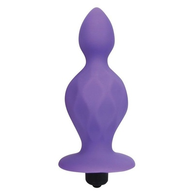 Анальная втулка с вибрацией и рельефной стимулирующей поверхностью, 10 см (фиолетовый) SWEET TOYS 