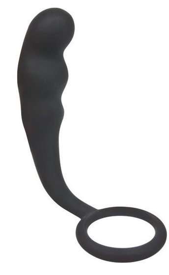 Анальная насадка на член для стимуляции простаты с ограничителем, 15.5 см (чёрный) SEX EXPERT (Черный) 