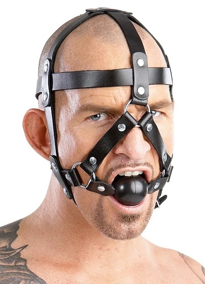 БДСМ маска для лица с кляпом Zado Harness от Orion (Черный) 